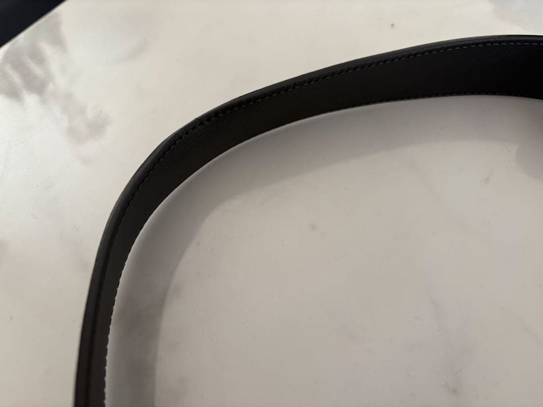 Gucci ダブルGバックル 黒レザーベルト