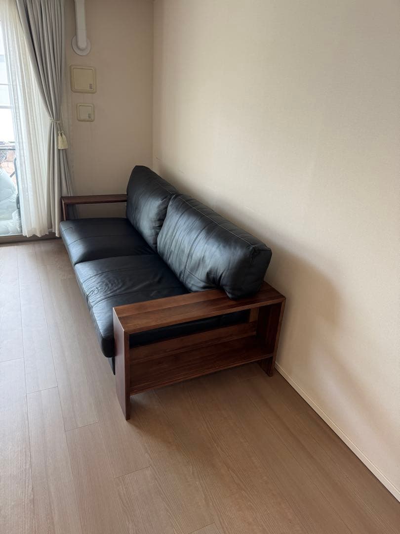 3人掛けソファー　ブラックレザー　NOCE 本革