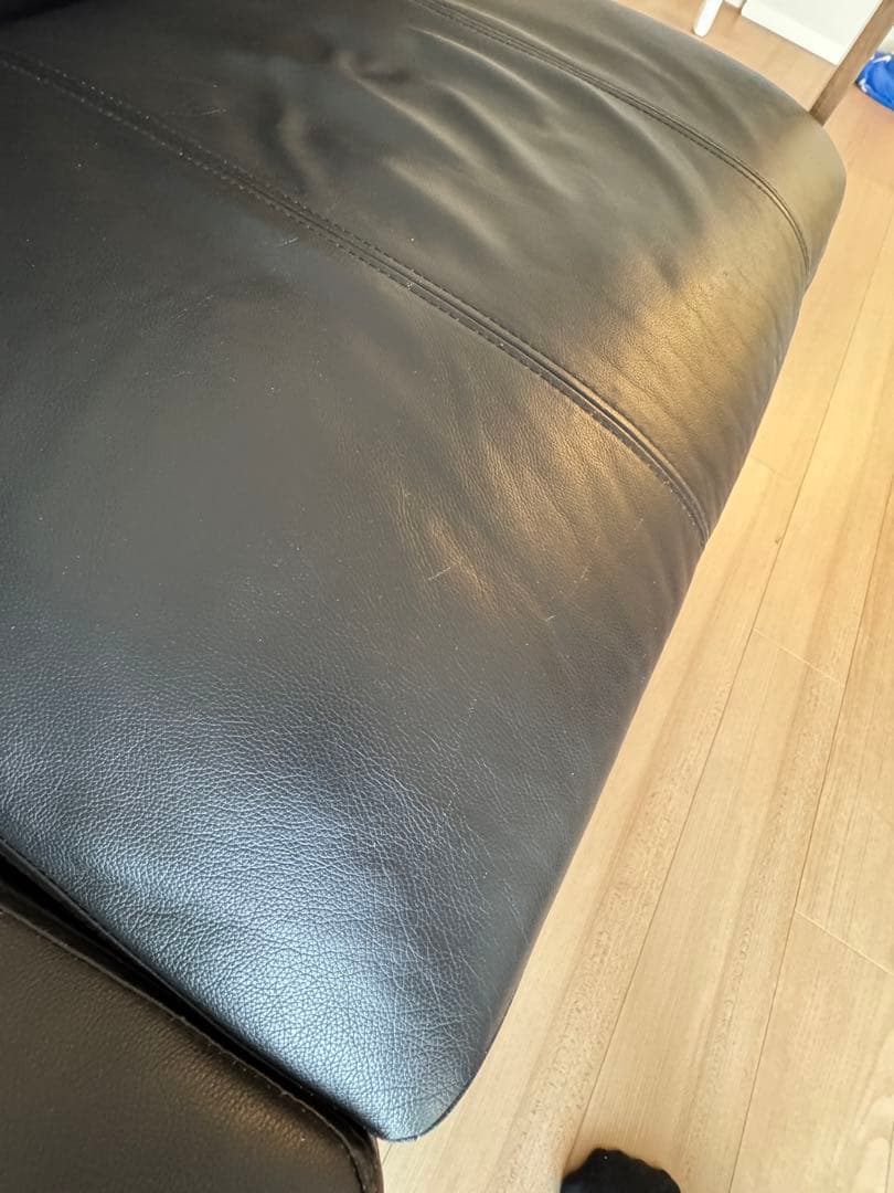 3人掛けソファー　ブラックレザー　NOCE 本革