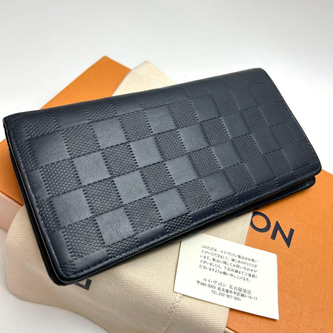 鑑定済 ルイヴィトン ダミエアンフィニ 16枚カード ダークブルー ブラザ