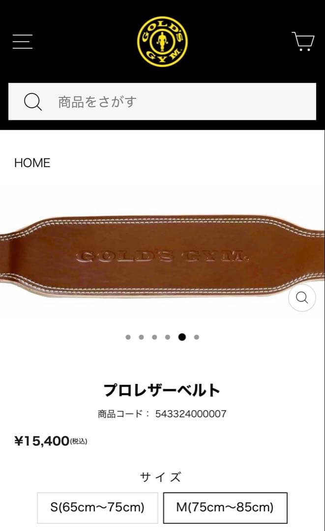 GOLD'S GYM プロレザーベルト Mサイズ　ゴールドジム