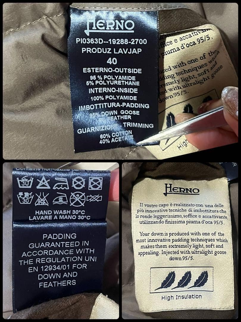 HERNO ヘルノ リバーシブル ダウンコート ライトダウン ロング M