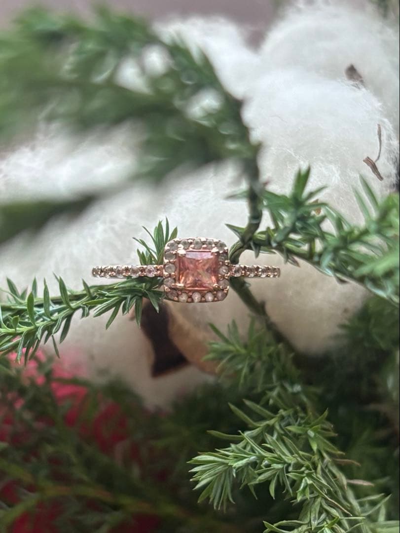 レイジースーザン　K10 ピーチトパーズリング　9-11号