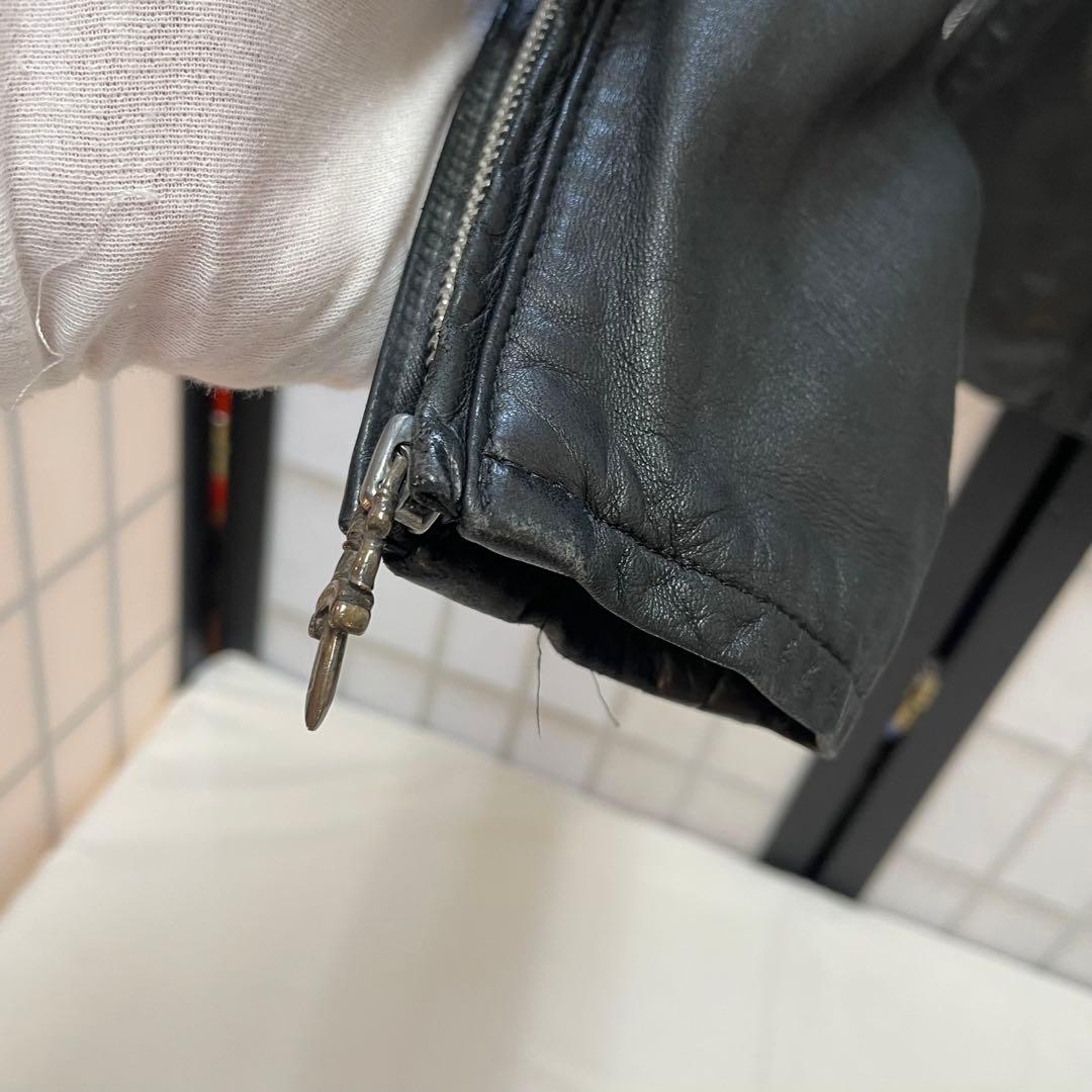 【内張り破れ】クロムハーツ レザー シングルライダース レディースM