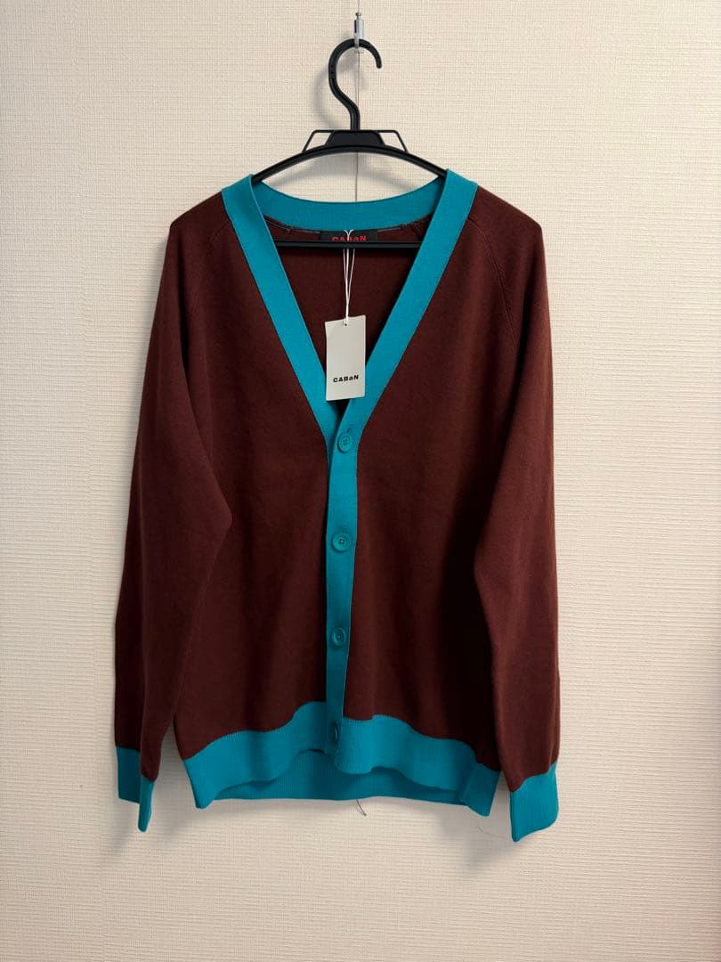 【CABaN】最終お値下げコットンカシミヤ バイカラーVネックカーディガン