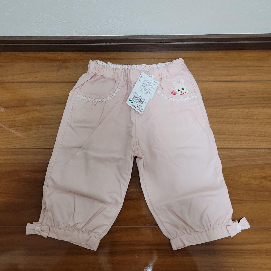 新品未使用　ミキハウス　半袖Tシャツ　ハーフパンツ　100　女の子　うさこ