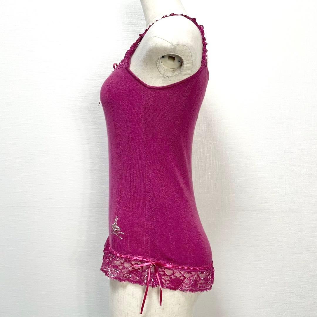 y2k❤️ 00s HYSTERIC GLAMOUR ロゴ刺繍 サテンリボンキャミ