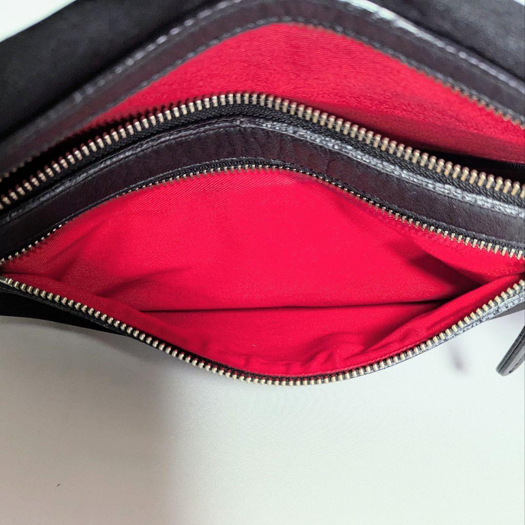 美品◎kawa-kawa hatome ボディバッグ 牛革 斜め掛け L 黒