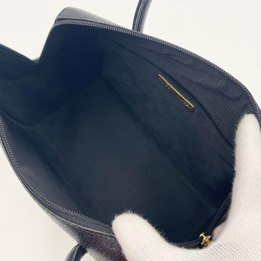 ✨希少 極美品✨カルティエ ミニボストン マストライン 本革 ゴールド金具 黒