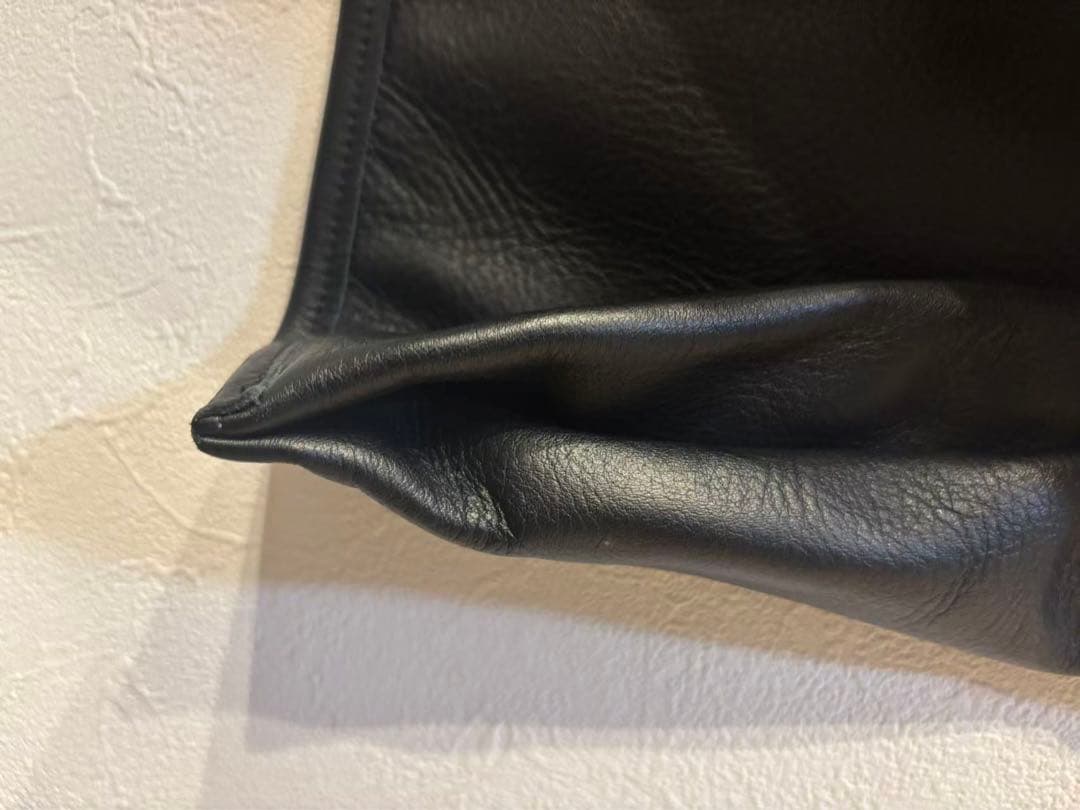 OUR 2WAYフィットトートバッグ レザー 本革ブラッ【定価2.8万】