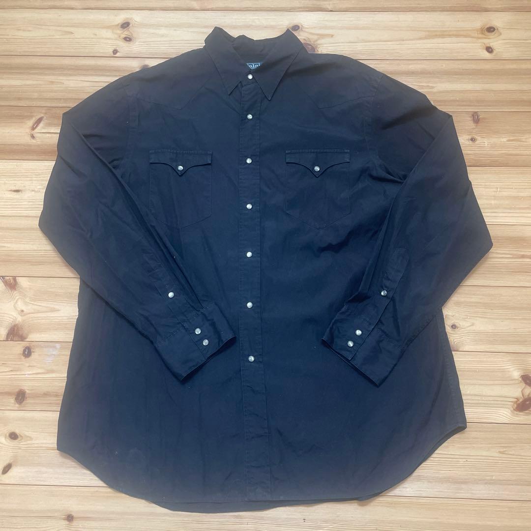 ラルフローレン　Ralph Lauren ウエスタンシャツ　黒　ブラック