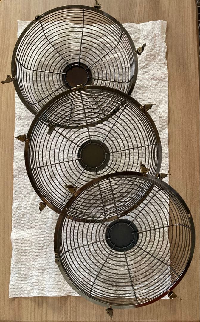 メタルトリプルファン 扇風機 インテリア おしゃれ イエローゴールド 希少品