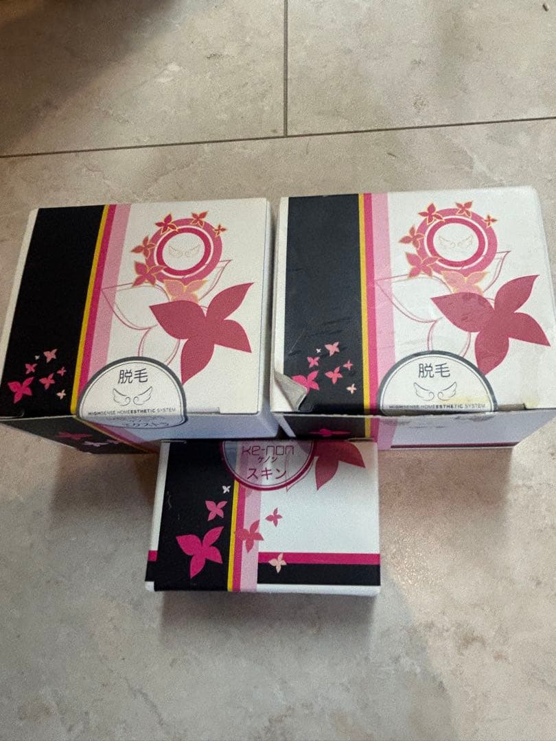 ケノン フラッシュ式脱毛器 ピンク カートリッジ5点