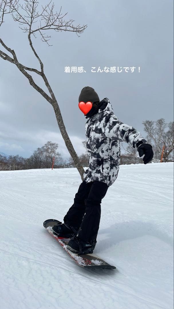 スノーボードウェアセット白黒迷彩 ☆手袋ネックウォーマーのおまけ付き☆