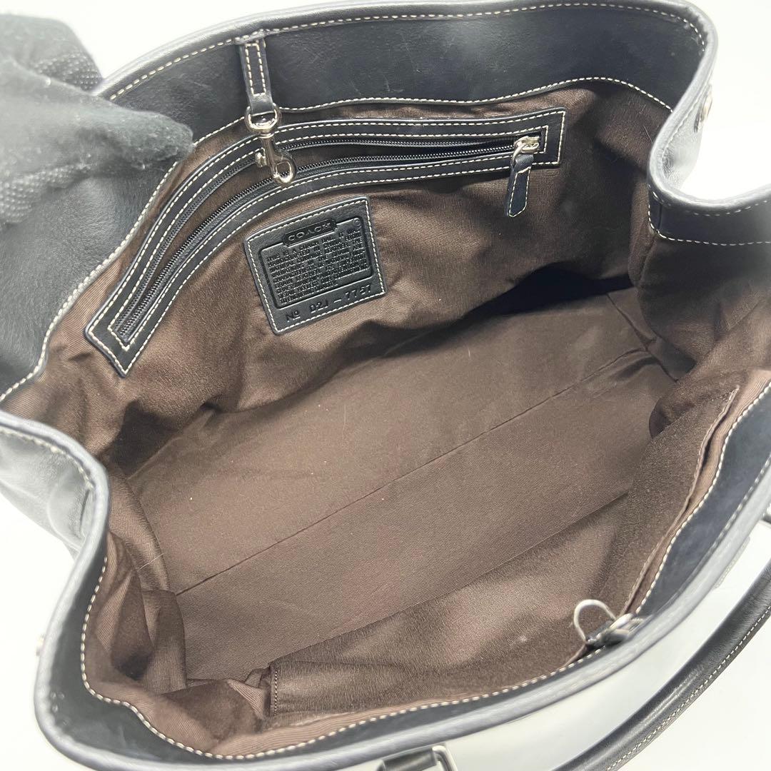 美品✨オールドコーチ　トートバッグ　ビジネス　レザー　ブラック　A4　肩掛け