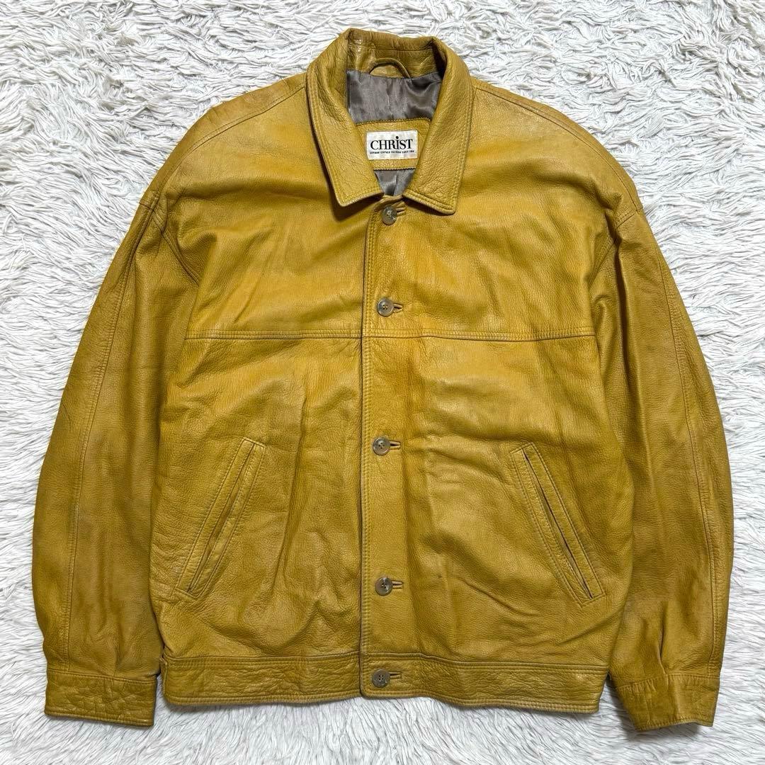 80s ~ 90s vintage ドイツ製 鹿革 短丈 レザージャケット