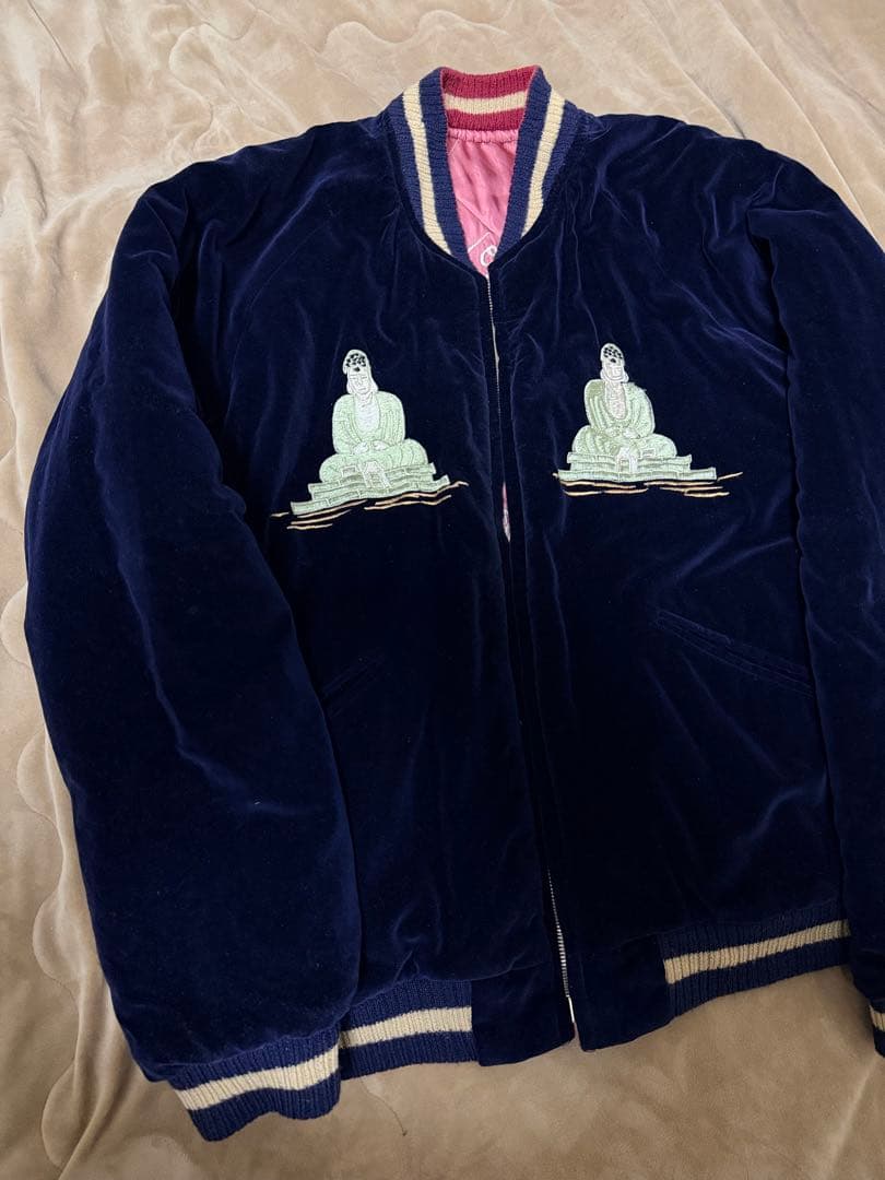 日本製 港商 テーラー東洋 ２面用 別珍 ブッダ 限定スカジャン vintage