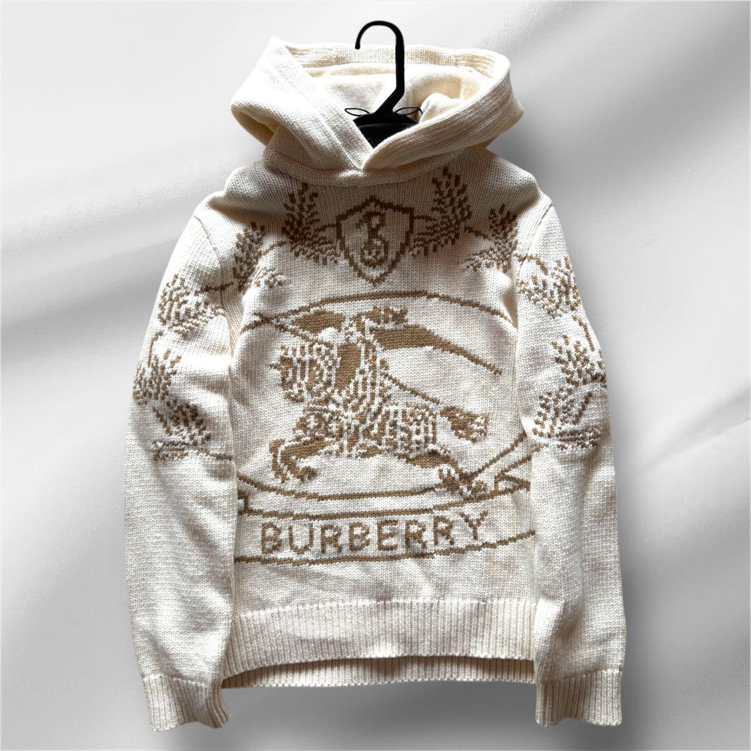 最終値下げ 正規品 鑑定済み Burberry フード付ニットセーター Lサイズ