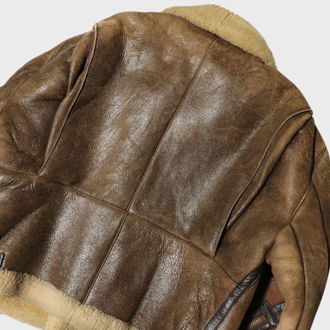 XL★80s★USA製★ゴールデンベア★B9 フライトジャケット★ムートン★40