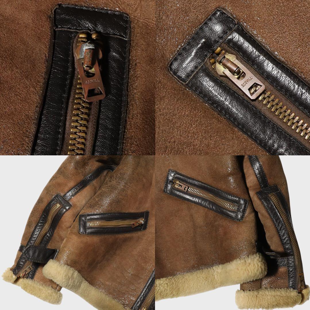 XL★80s★USA製★ゴールデンベア★B9 フライトジャケット★ムートン★40