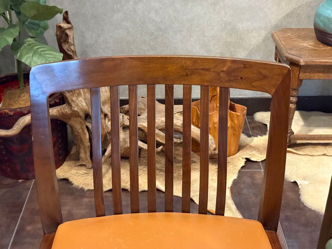 希少　飛騨産業　グリーンレザー　domani ドマーニ　スポークチェア　nG