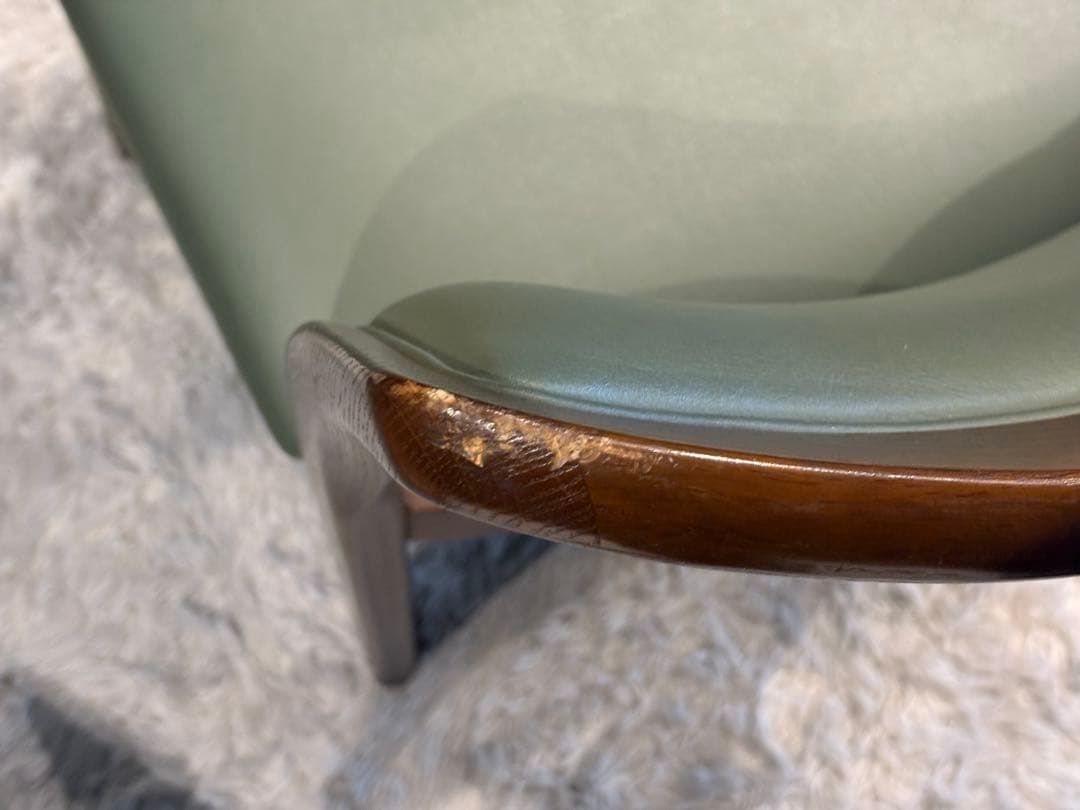 希少　飛騨産業　グリーンレザー　domani ドマーニ　スポークチェア　nG