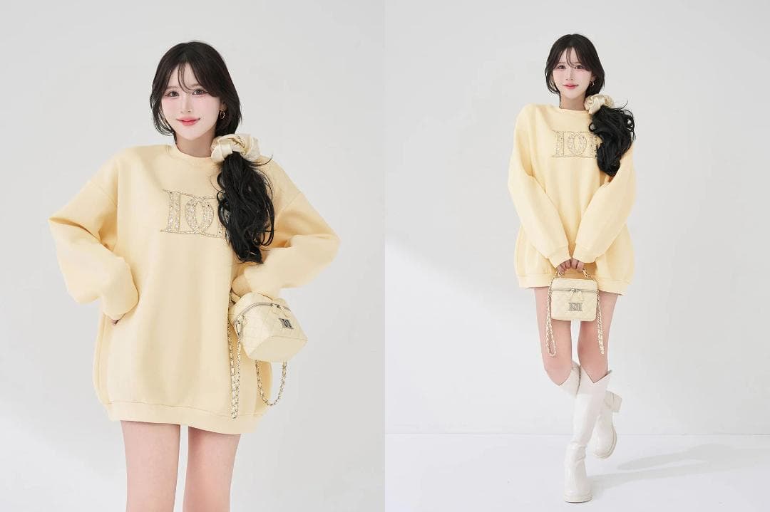 ダーリッチ darich DDロゴビジュースウェットプルオーバー ピンク