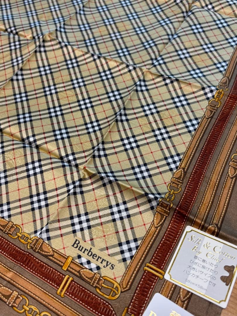 H*守様 Burberrys シルク&コットンハンカチ 4枚セット