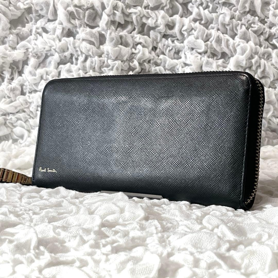 極美品✨Paul Smith ラウンドファスナー 長財布 マルチストライプ