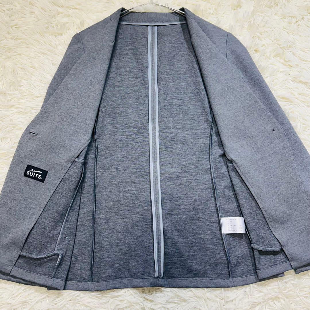 春夏【未使用タグ付☆洗える】パジャマスーツ　セットアップ　カラーレス　グレーXL