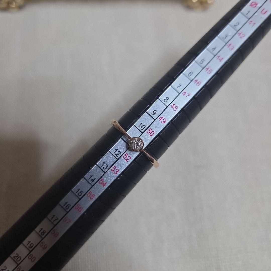 K10PG 1粒 ダイヤ 0.1ct リング