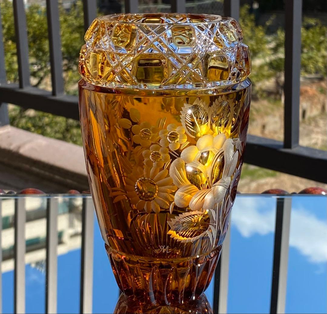 マイセンクリスタル　マイセンフラワー　花器　フラワーベース　極美品❣️