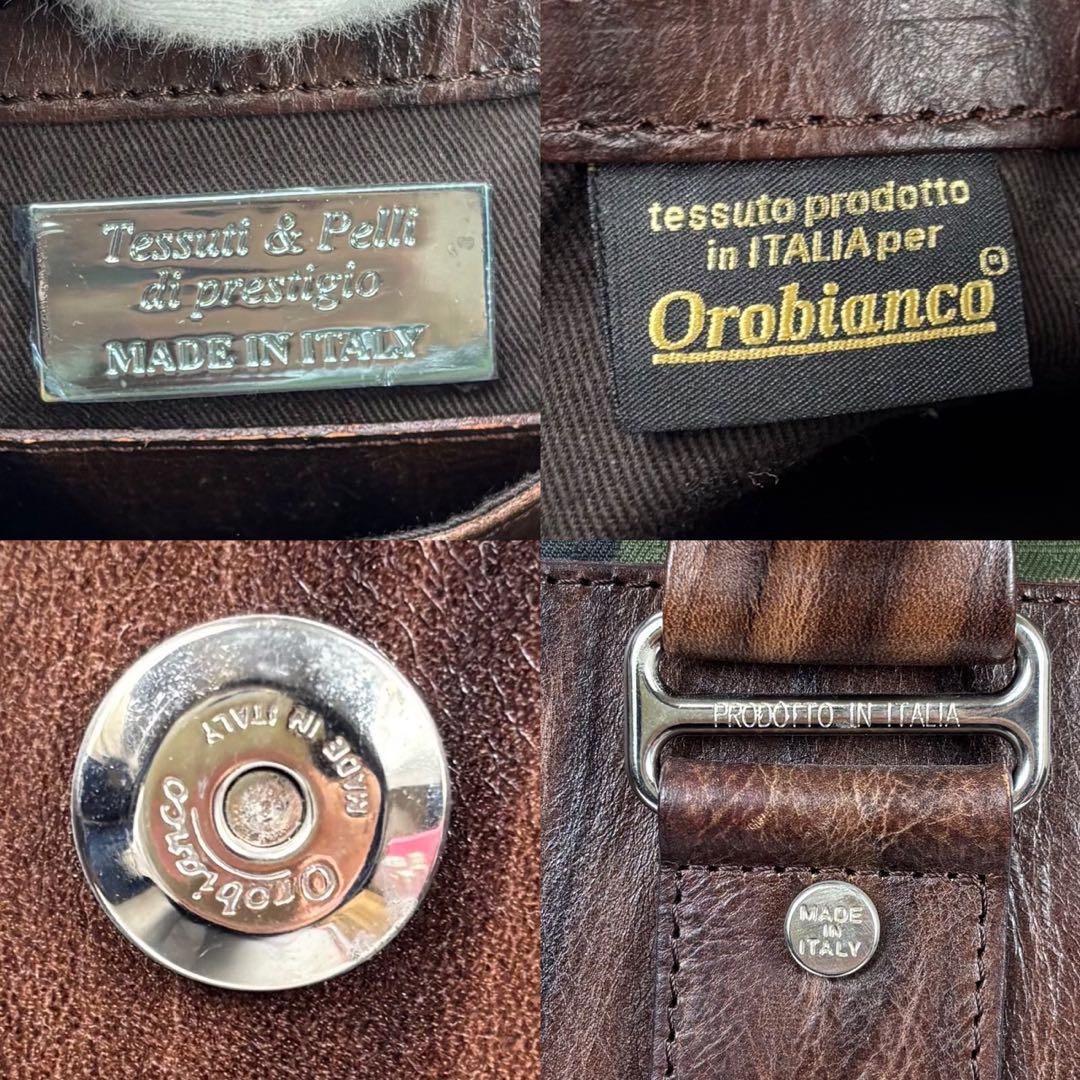 専用Orobianco ナイロン×レザー　カモフラ トートバッグ　2way