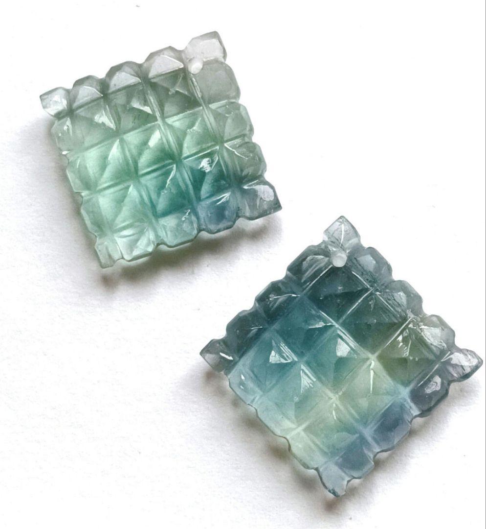 14kgfバイカラーフローライトピアス♡