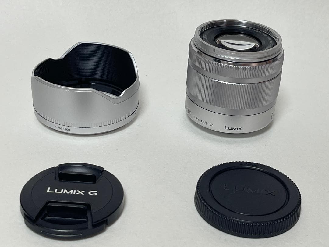 パナソニック 望遠レンズ LUMIX G 35-100mm 純正フード付き