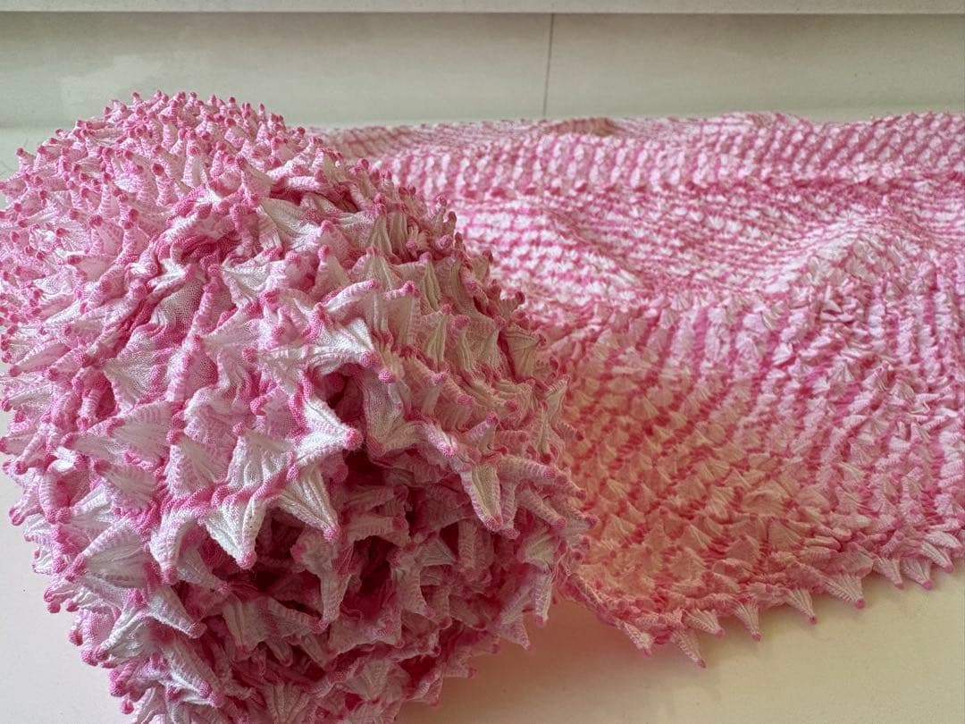 有松絞り　反物　レア色　ピンク