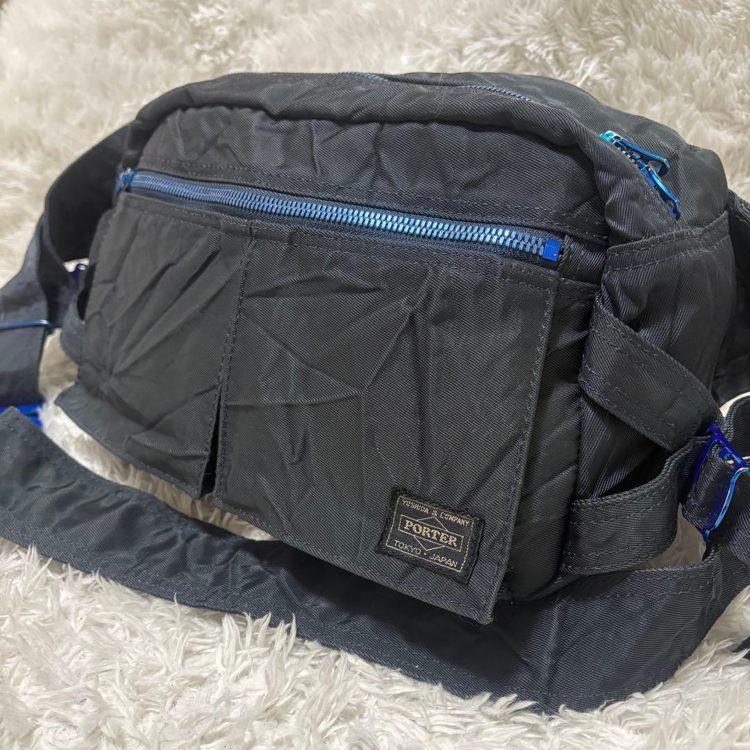 ✨限定人気商品✨ポーター RIDE ライド 近江ちぢみ ウエストバッグ シワ加工