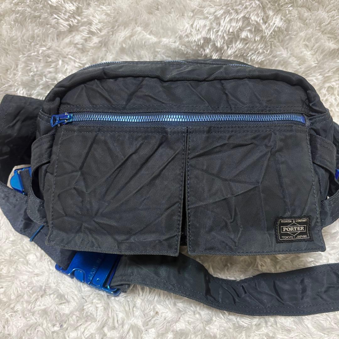 ✨限定人気商品✨ポーター RIDE ライド 近江ちぢみ ウエストバッグ シワ加工
