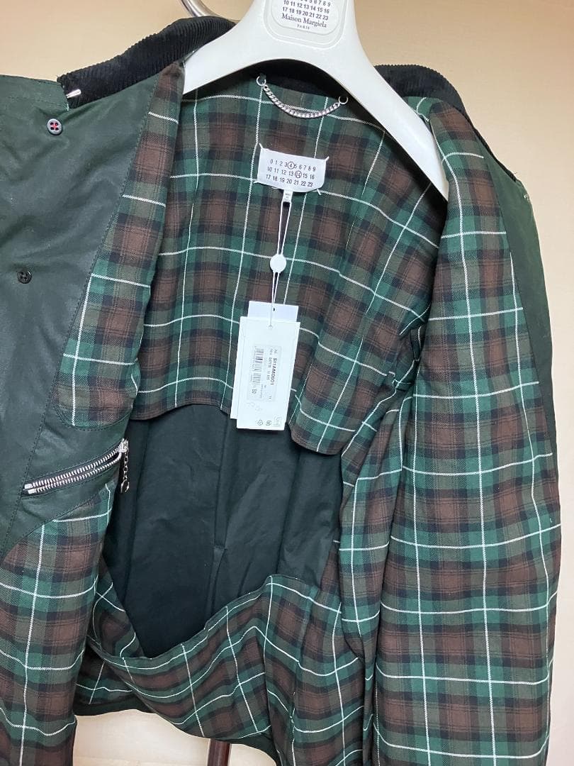 新品 50 マルジェラ 22aw ワックス ジャケット 緑 17528