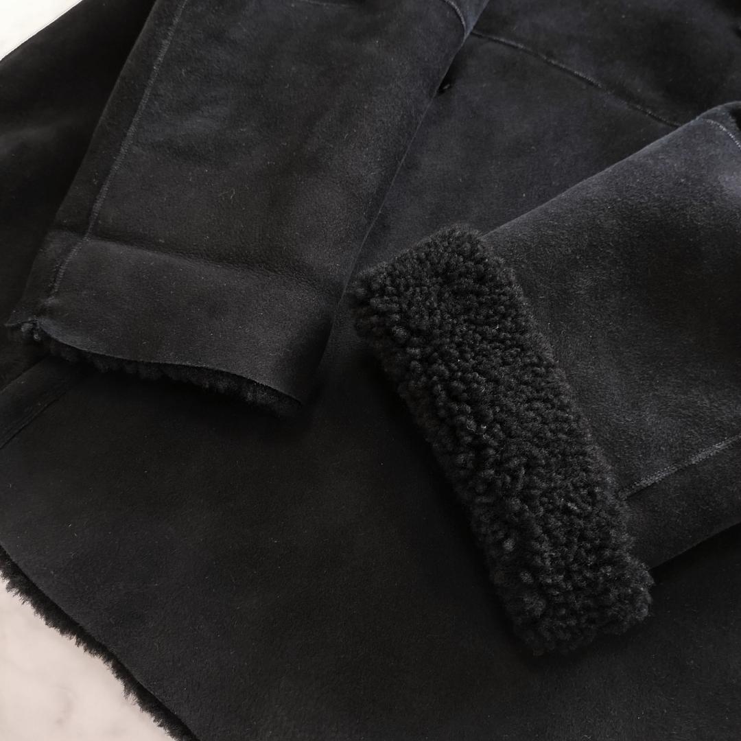 タリアトーレ ムートン Pコート 48 M ブラック スエードレザージャケット