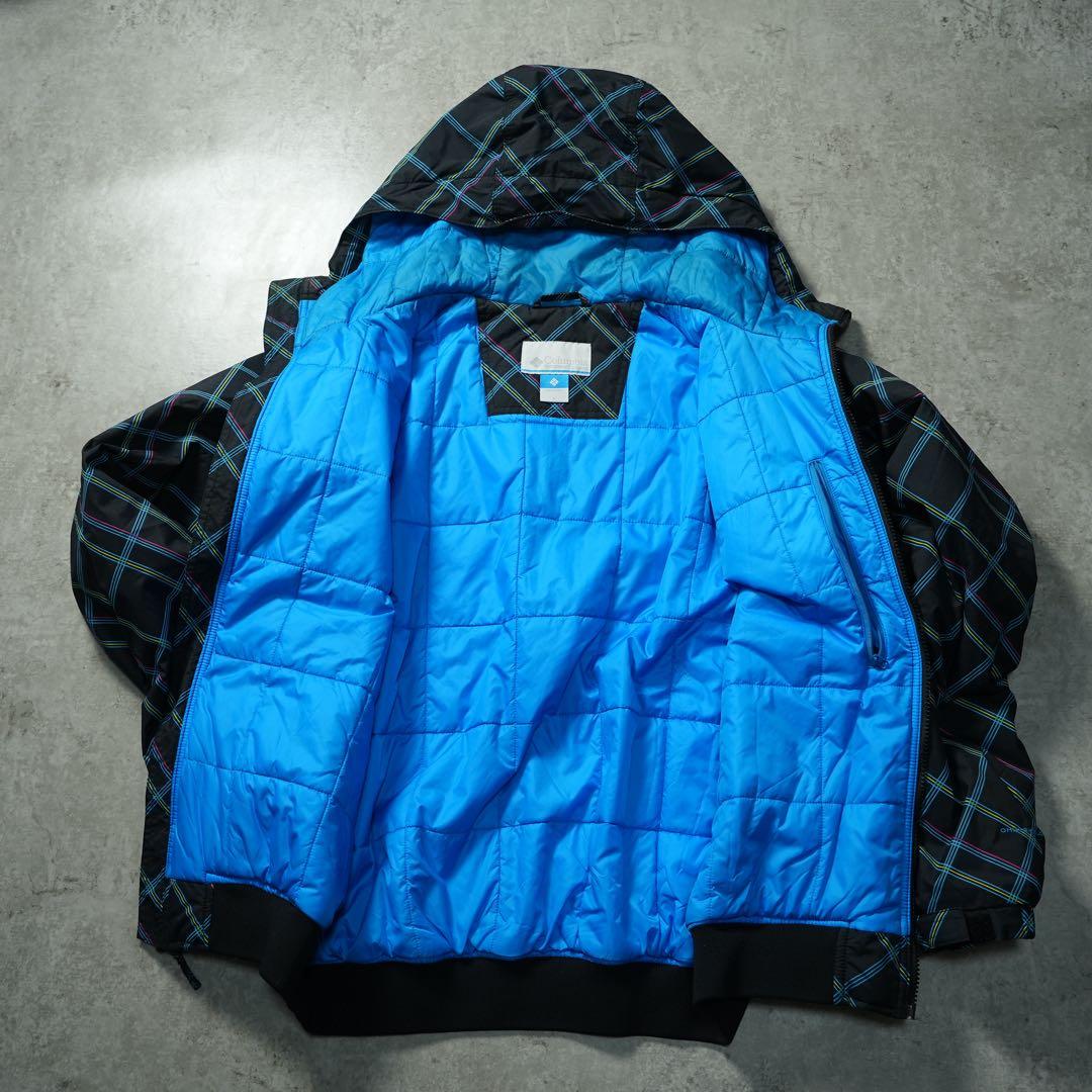 y2k Columbia パフボンバージャケット チェック柄 短丈 ブラック