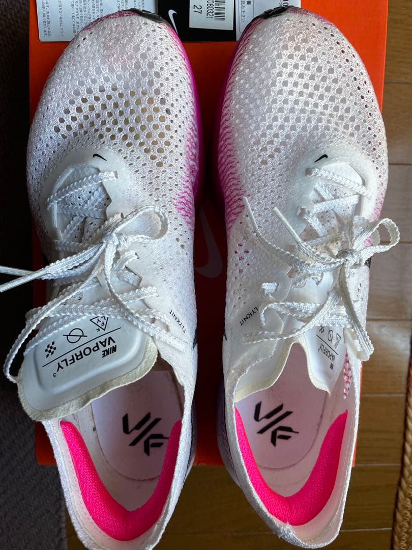 Nike ヴェイパーフライネクスト%3 27cm ホワイト/ピンク