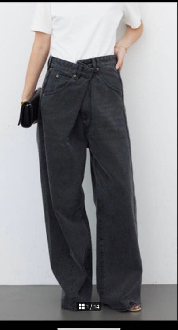 ドゥーズィエムクラス【ダークパーク】 INES USED BLACK デニム24