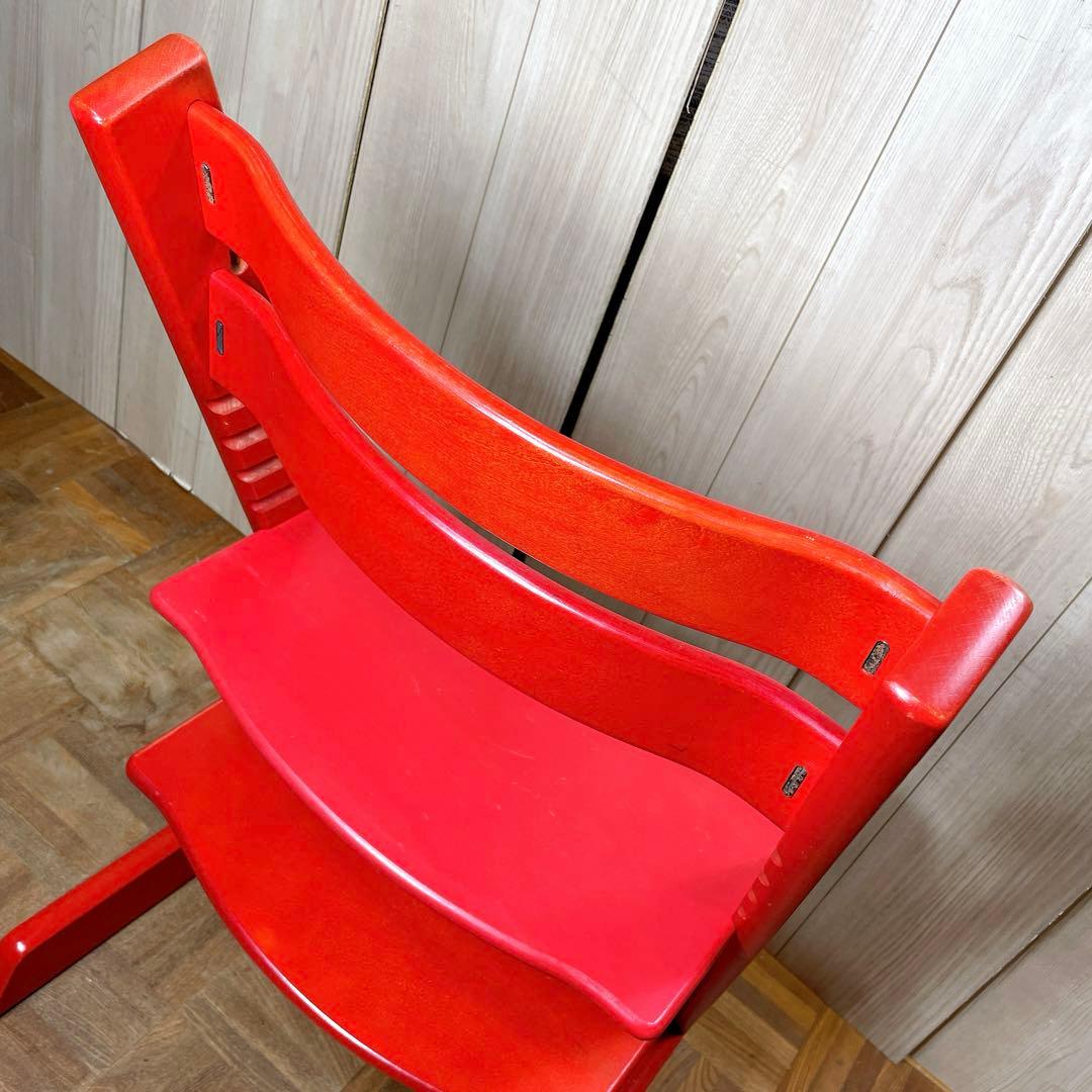 美品！北欧の名品！ストッケ　トリップトラップ　レッド　取扱説明書付き