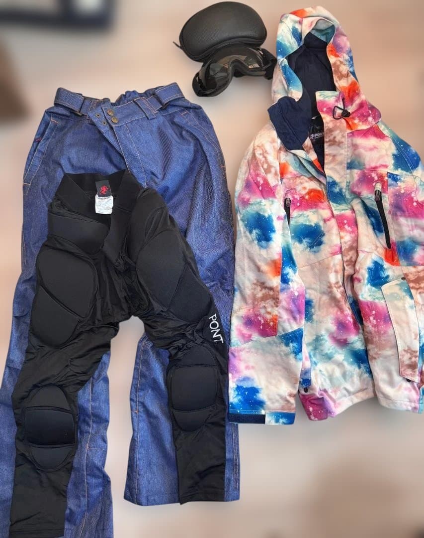 スノーボード ウェア 上下セット＆ゴーグルセット＆ヒップパッド＆グローブ