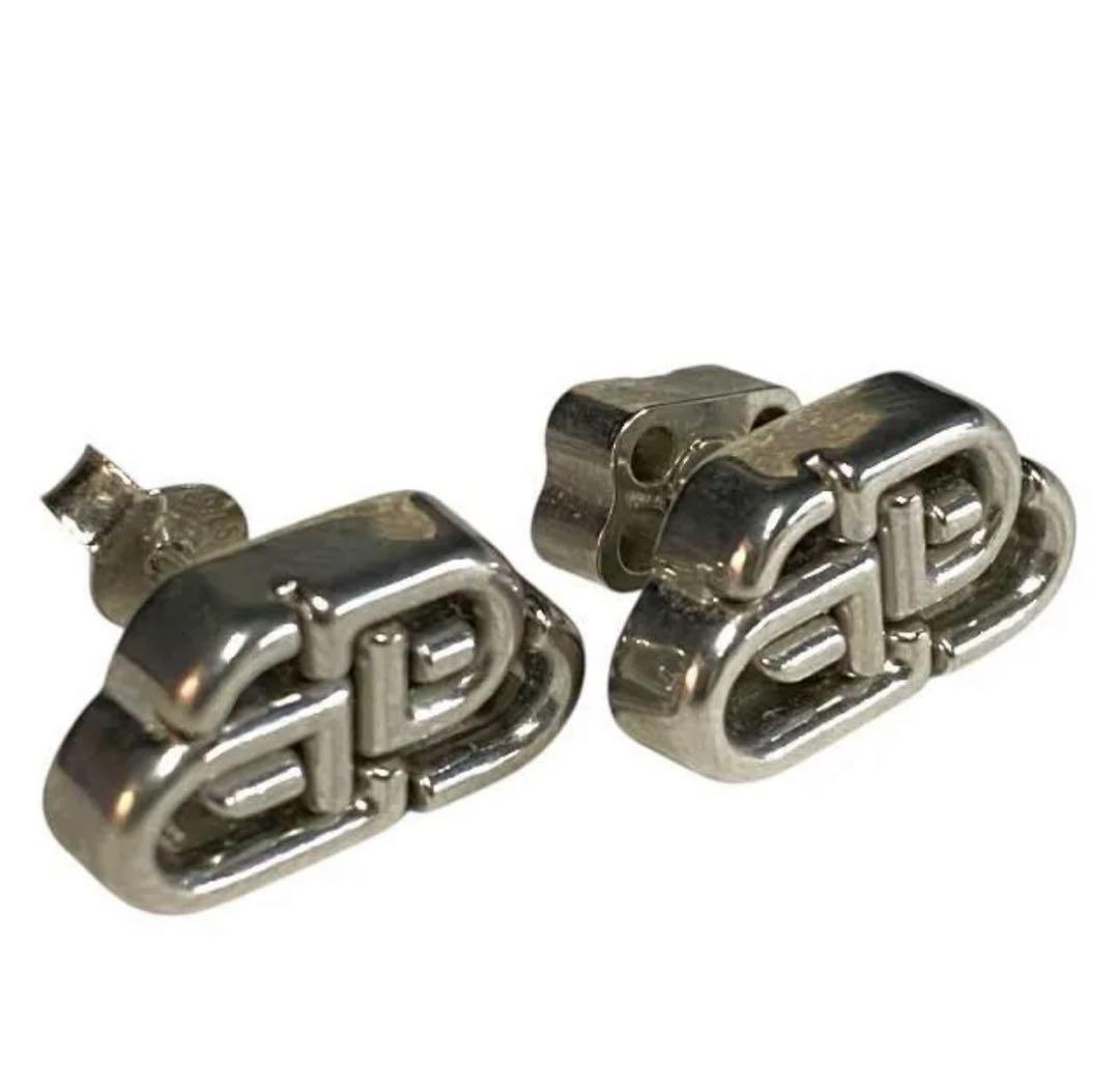 BALENCIAGA ピアス 両耳用 BBロゴ シルバー