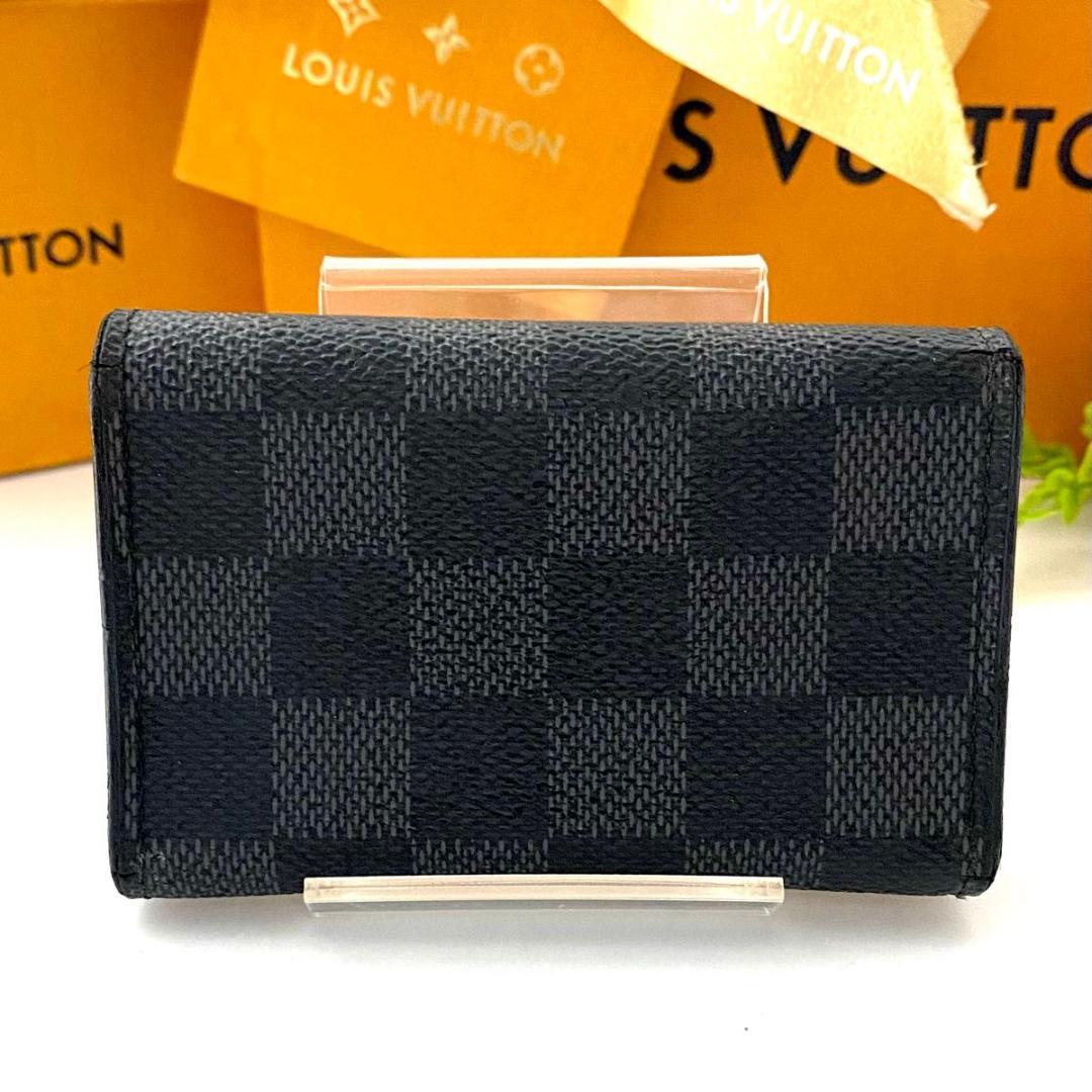 ルイ ヴィトン◎ミュルティクレ6 ダミエ グラフィット キーケース 6連 黒