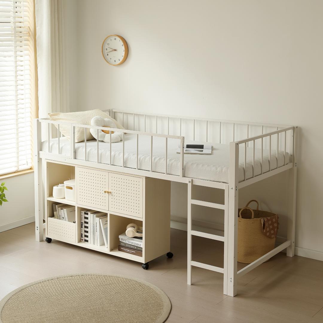 ロフトベッド 高さ110cm ロフトベッド ロータイプ 左右入れ替え子供ベッド