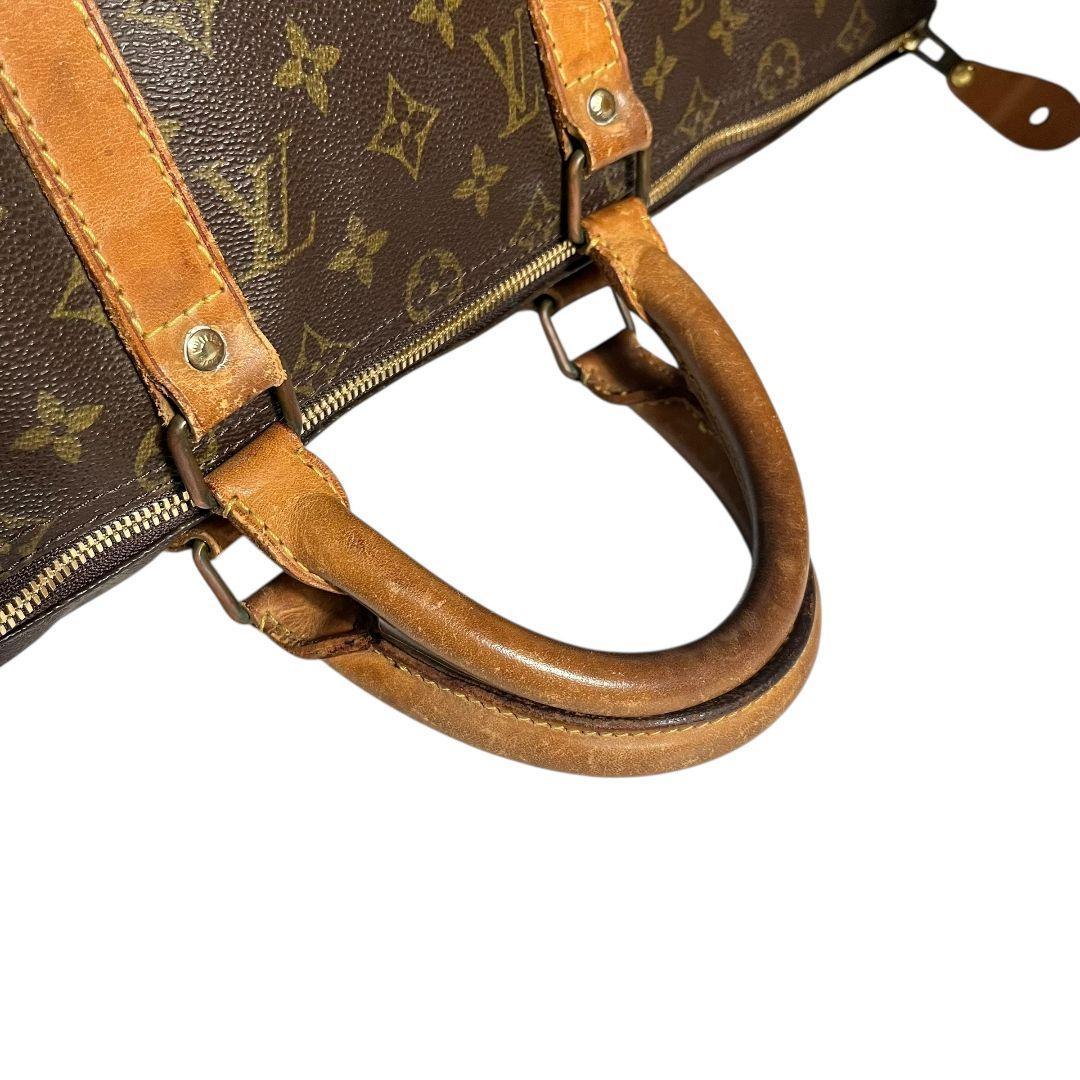 鑑定済　ルイヴィトン　モノグラム　キーポル50　ボストンバッグ　茶　旅行用バッグ