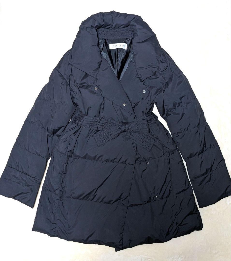PLST✨プラステ ダウンコート ベルト付き　　黒　L　ゆったり　洗える